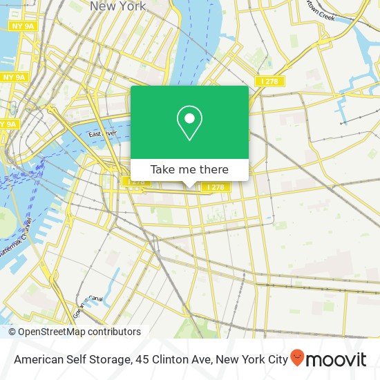 Mapa de American Self Storage, 45 Clinton Ave