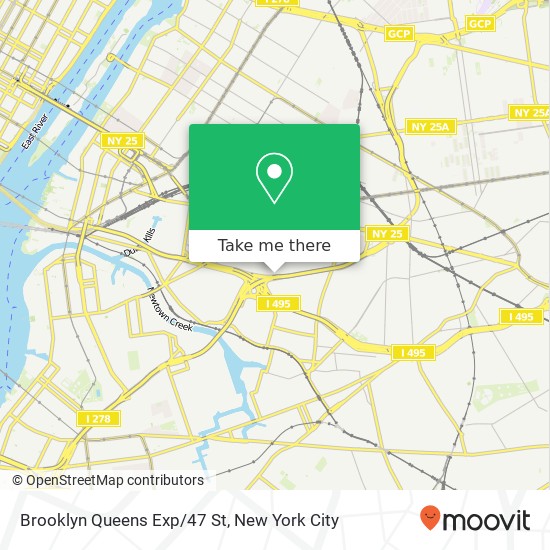 Mapa de Brooklyn Queens Exp/47 St