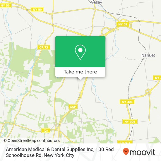 American Medical & Dental Supplies Inc, 100 Red Schoolhouse Rd map