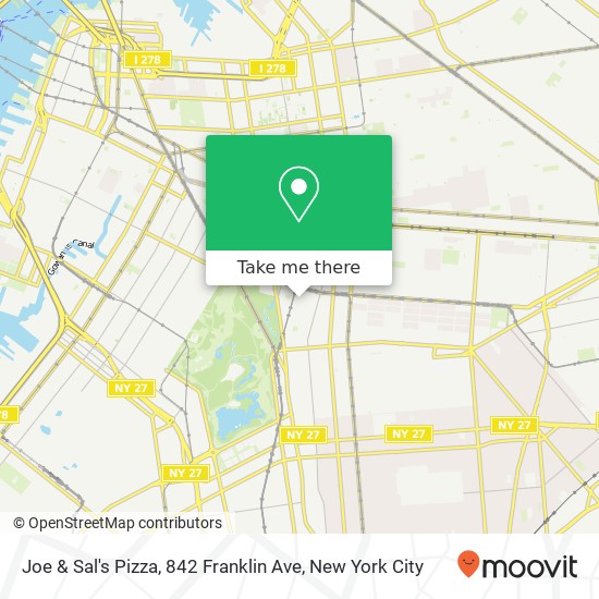 Mapa de Joe & Sal's Pizza, 842 Franklin Ave