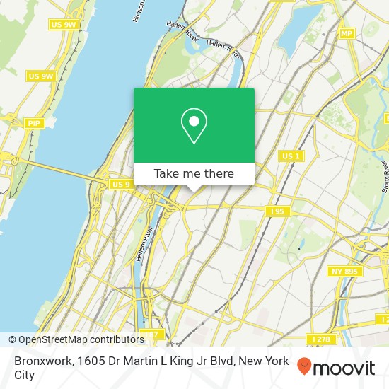 Mapa de Bronxwork, 1605 Dr Martin L King Jr Blvd