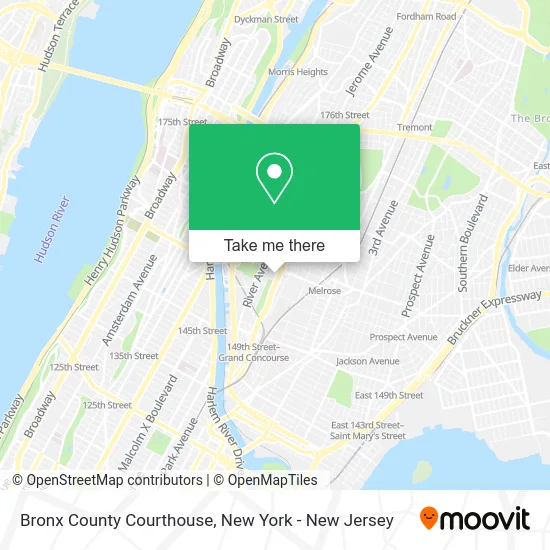 Bronx County Courthouse map