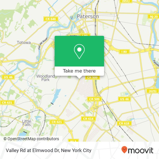 Valley Rd at Elmwood Dr map