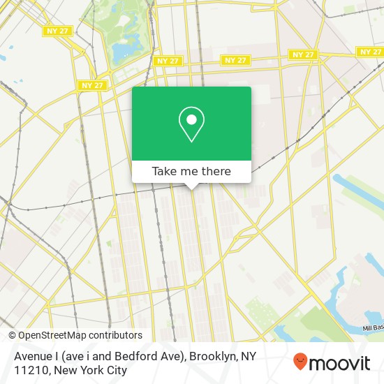 Mapa de Avenue I (ave i and Bedford Ave), Brooklyn, NY 11210