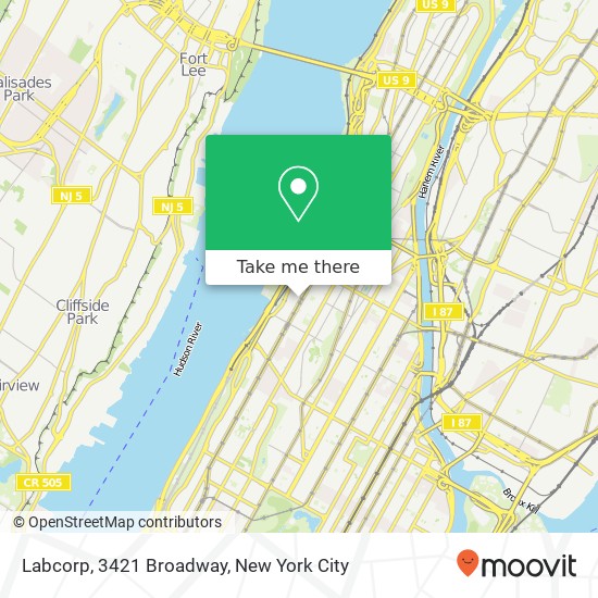 Mapa de Labcorp, 3421 Broadway