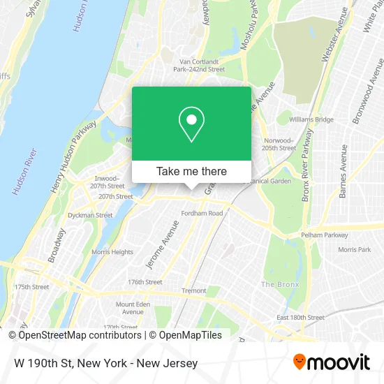 W 190th St map
