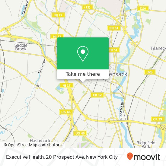 Executive Health, 20 Prospect Ave map