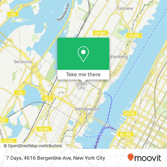 Mapa de 7 Days, 4616 Bergenline Ave