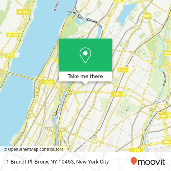 Mapa de 1 Brandt Pl, Bronx, NY 10453