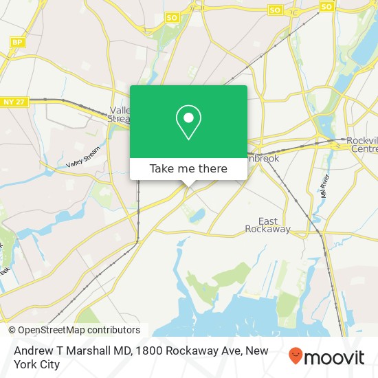 Mapa de Andrew T Marshall MD, 1800 Rockaway Ave