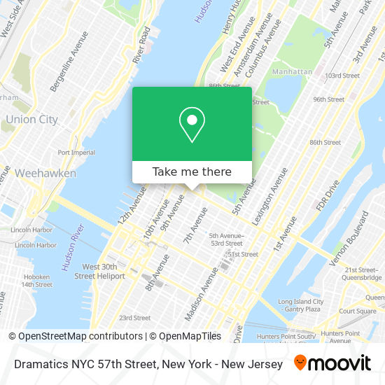 Mapa de Dramatics NYC 57th Street