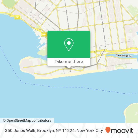 Mapa de 350 Jones Walk, Brooklyn, NY 11224