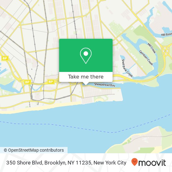 Mapa de 350 Shore Blvd, Brooklyn, NY 11235