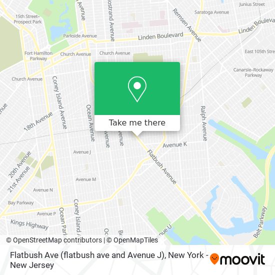 Mapa de Flatbush Ave (flatbush ave and Avenue J)