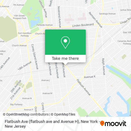 Flatbush Ave (flatbush ave and Avenue H) map