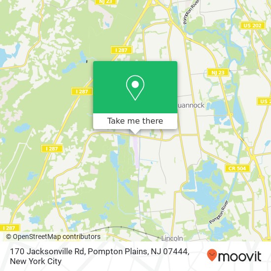 Mapa de 170 Jacksonville Rd, Pompton Plains, NJ 07444