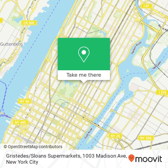 Mapa de Gristedes / Sloans Supermarkets, 1003 Madison Ave
