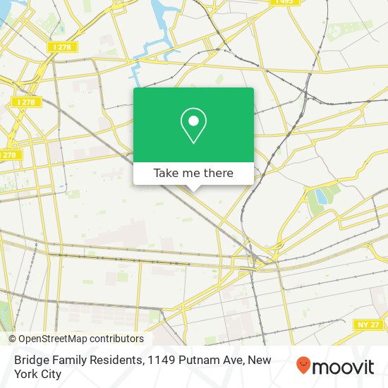 Bridge Family Residents, 1149 Putnam Ave map