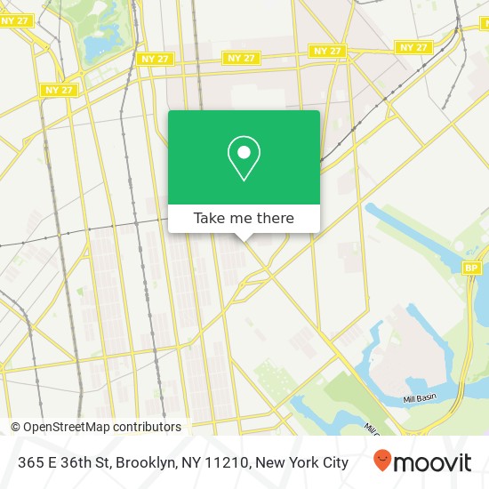 Mapa de 365 E 36th St, Brooklyn, NY 11210