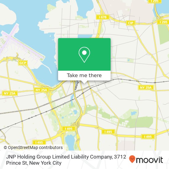 Mapa de JNP Holding Group Limited Liability Company, 3712 Prince St