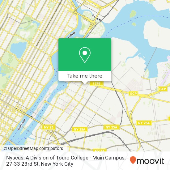 Nyscas, A Division of Touro College - Main Campus, 27-33 23rd St map