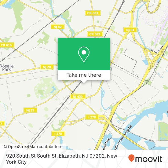 Mapa de 920,South St South St, Elizabeth, NJ 07202