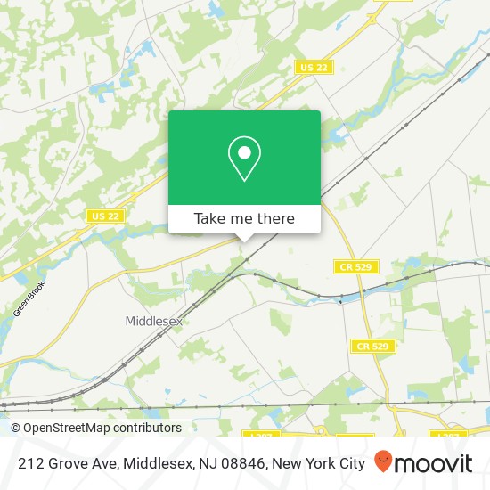 Mapa de 212 Grove Ave, Middlesex, NJ 08846