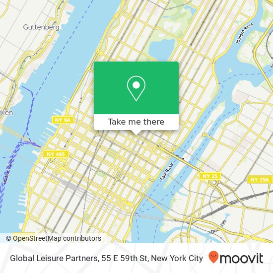 Mapa de Global Leisure Partners, 55 E 59th St