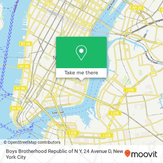 Mapa de Boys Brotherhood Republic of N Y, 24 Avenue D