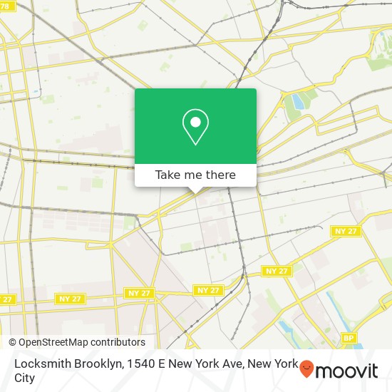Mapa de Locksmith Brooklyn, 1540 E New York Ave