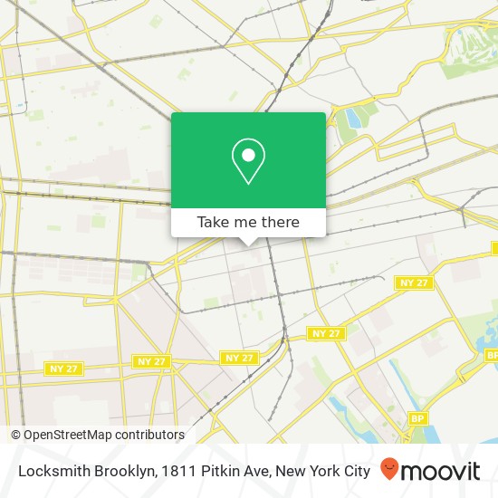 Mapa de Locksmith Brooklyn, 1811 Pitkin Ave