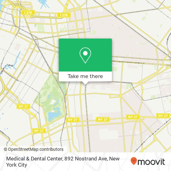 Mapa de Medical & Dental Center, 892 Nostrand Ave