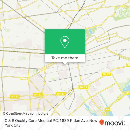 Mapa de C & R Quality Care Medical PC, 1839 Pitkin Ave