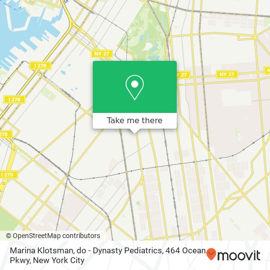 Mapa de Marina Klotsman, do - Dynasty Pediatrics, 464 Ocean Pkwy