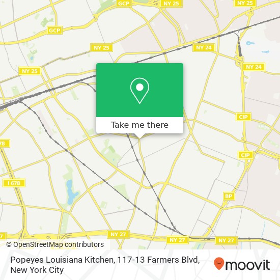 Mapa de Popeyes Louisiana Kitchen, 117-13 Farmers Blvd