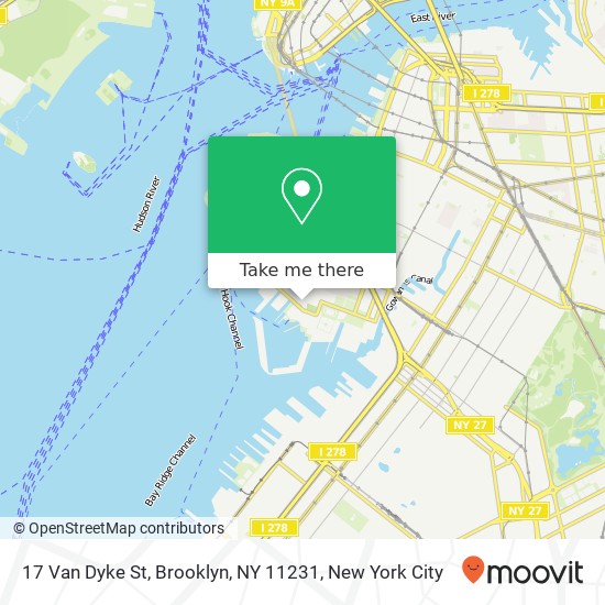 Mapa de 17 Van Dyke St, Brooklyn, NY 11231