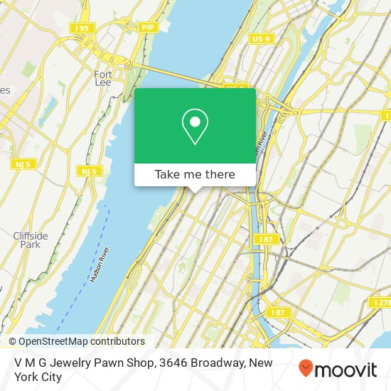 Mapa de V M G Jewelry Pawn Shop, 3646 Broadway