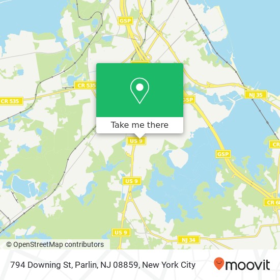 Mapa de 794 Downing St, Parlin, NJ 08859