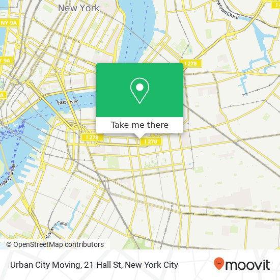 Urban City Moving, 21 Hall St map