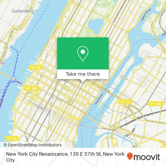 New York City Renaissance, 130 E 57th St map
