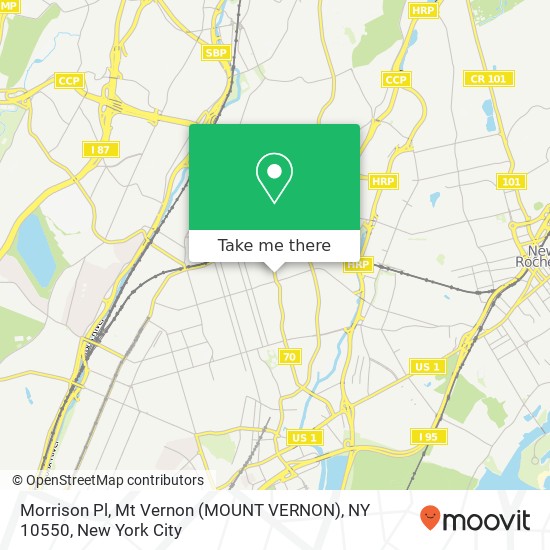 Mapa de Morrison Pl, Mt Vernon (MOUNT VERNON), NY 10550