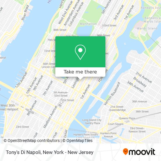 Mapa de Tony's Di Napoli