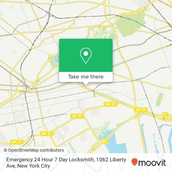 Mapa de Emergency 24 Hour 7 Day Locksmith, 1062 Liberty Ave