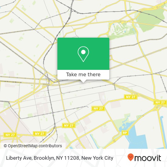 Mapa de Liberty Ave, Brooklyn, NY 11208