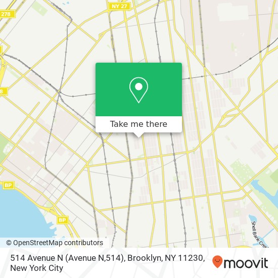 Mapa de 514 Avenue N (Avenue N,514), Brooklyn, NY 11230