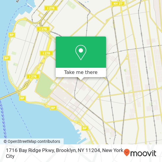 Mapa de 1716 Bay Ridge Pkwy, Brooklyn, NY 11204