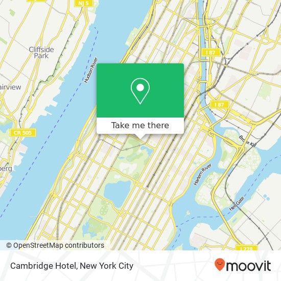 Mapa de Cambridge Hotel, 141 W 110th St