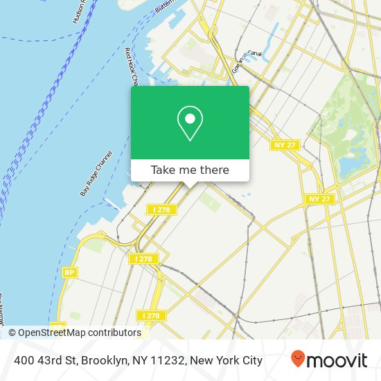 Mapa de 400 43rd St, Brooklyn, NY 11232