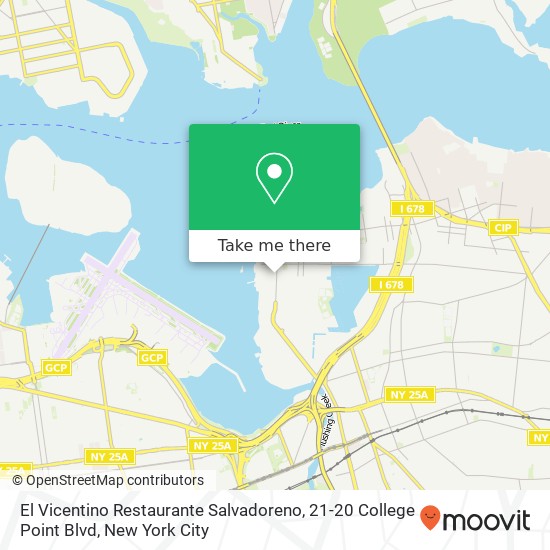 El Vicentino Restaurante Salvadoreno, 21-20 College Point Blvd map