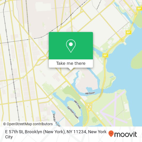 Mapa de E 57th St, Brooklyn (New York), NY 11234